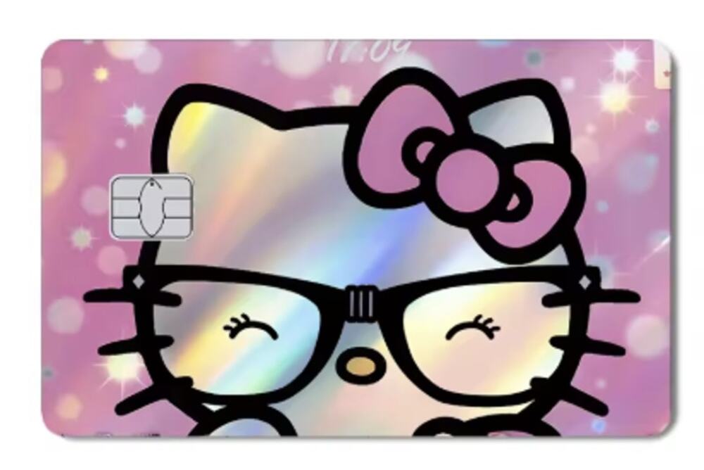 New Magic Shark Hello Kitty with Glasses Credit Card Skin/Sticker, Small Chip